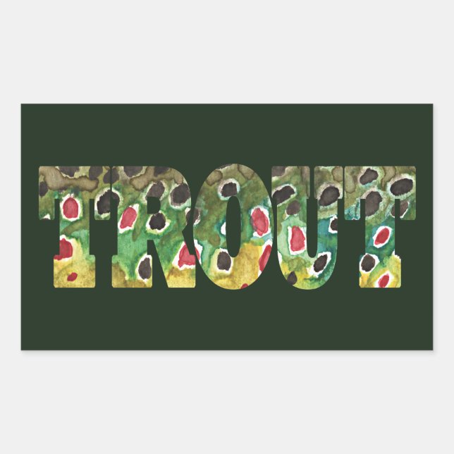 Brauner Forellendesign Rechteckiger Aufkleber (Vorderseite)