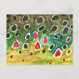Brauner Forellenfisch Postkarte