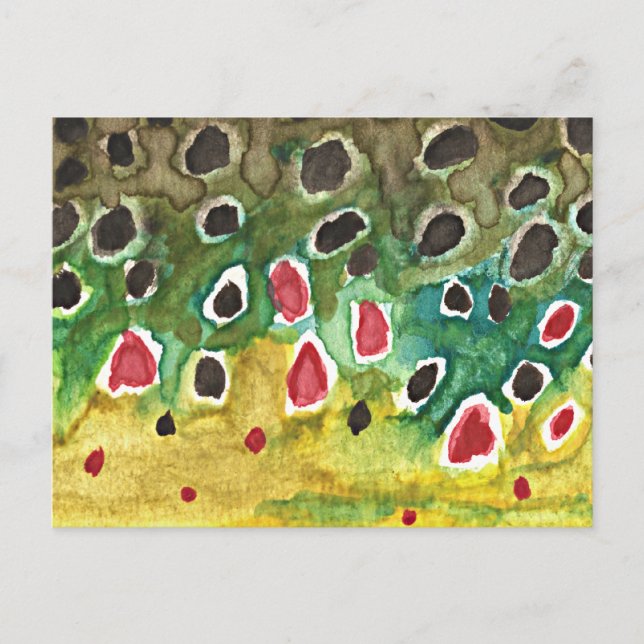Brauner Forellenfisch Postkarte (Vorderseite)