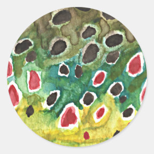 Brauner Forellenfisch Runder Aufkleber