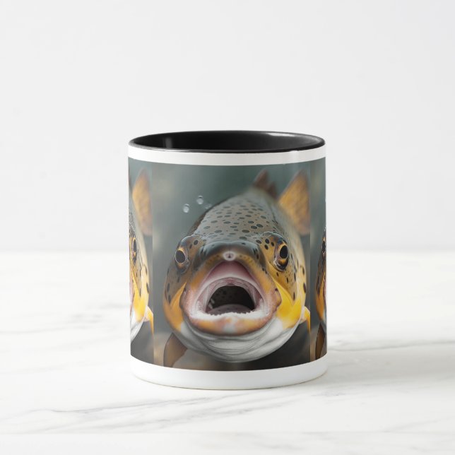 Brauner Forellenfisch Tasse (Zentrum)