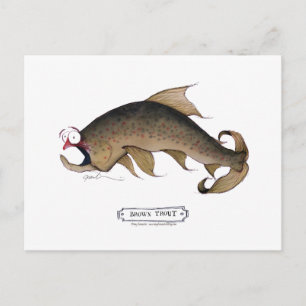 Brauner Forellenfisch, tony fernandes Postkarte