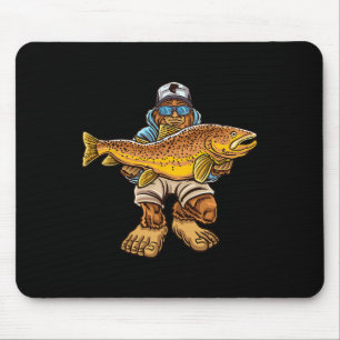 Brauner Forellenfluss Fischerei Bigfoot Jagd Fisch Mousepad