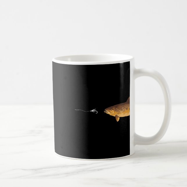 Brauner Forellenhahn Fischer Angler Men Wome Kaffeetasse (Rechts)