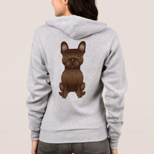 Brauner Französische Bulldogge / süße Zeichentrick Hoodie