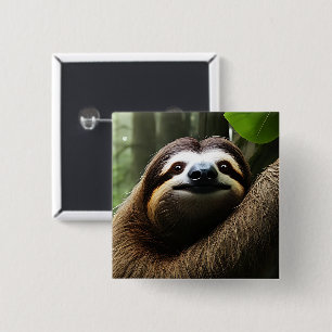 Brauner Fuzzy-Faultier, Foto-Block Button