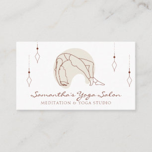 Brauner Geheimgeometrie-Pose-Yoga-Pilates-Trainer Visitenkarte