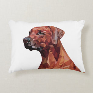 Brauner geometrischer Hund Dekokissen