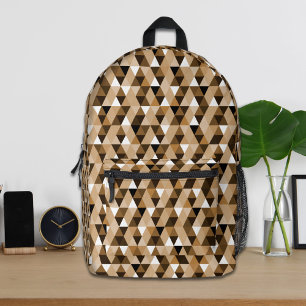Brauner Geometrischer Muster-Rucksack Bedruckter Rucksack