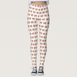 Brauner Gingham-Bogen Leggings