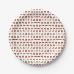 Brauner Gingham-Bogen Pappteller