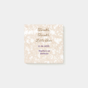 Brauner Glitter-Sternchen-Geburtstag funkelnd funk Post-it Klebezettel