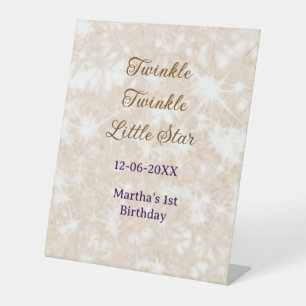 Brauner Glitter Twinkle Twinkle kleiner Stern Gebu Sockelschild