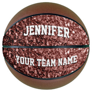 Brauner Glitzer Glitzern Ihr Name Team Basketball