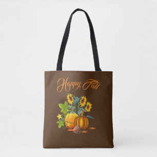 Brauner Glücklicher Herbst mit Kürbis und Sonnenbl