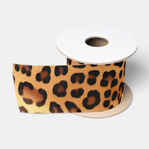 Brauner Goldener Leopard Satinband