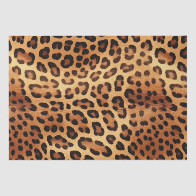 Brauner Goldener Leopard Seidenpapier (Vorderseite)