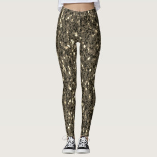 Brauner Goldfisch Glitzern Imitate Glitzer Leggings