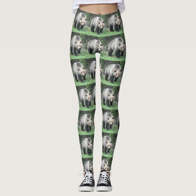 Brauner Grizzlybär beim Wald Leggings (Vorderseite)