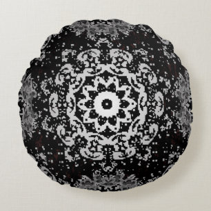 Brauner Hintergrund. Doodle-Hintergrund in Vintage Rundes Kissen