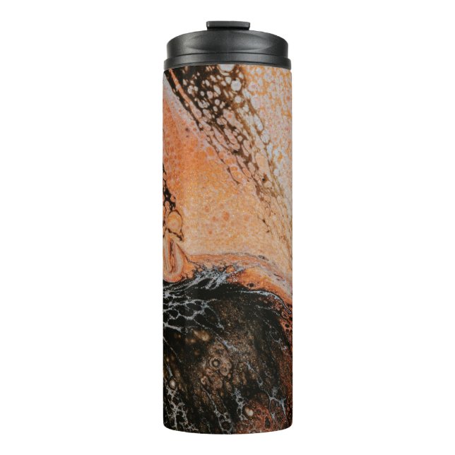 Brauner Hintergrund Thermosbecher (Vorderseite)