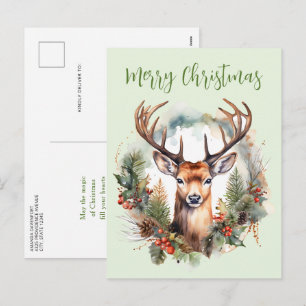 Brauner Hirsch mit Geweih Rustikales Weihnachten