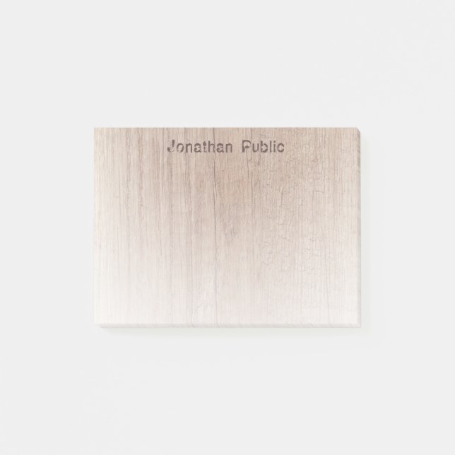 Brauner Holzlook Vorlage Stilvoll gestresster Text Post-it Klebezettel (Vorderseite)