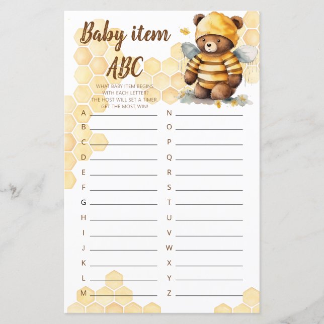 Brauner Honigteddy Bär Game Baby Item ABC (Vorderseite)