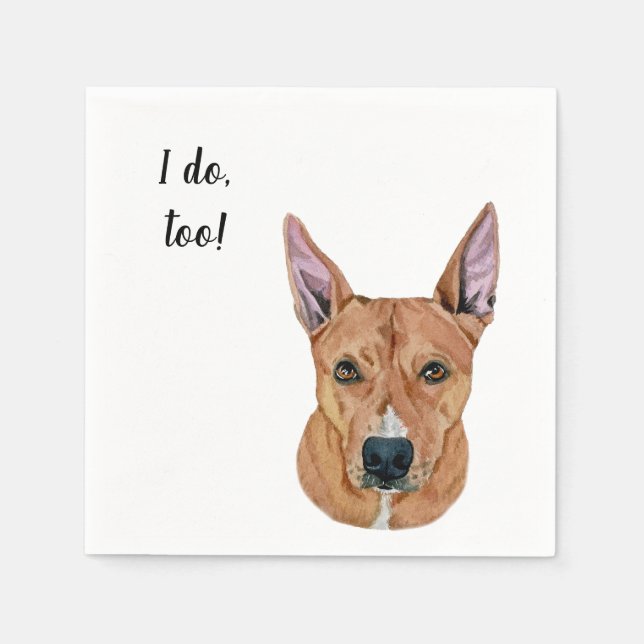 Brauner Hund Individuelle Cocktail Serviette (Vorderseite)