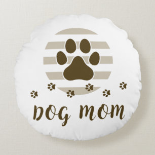 Brauner Hund Mama Liebe Rundkissen Rundes Kissen
