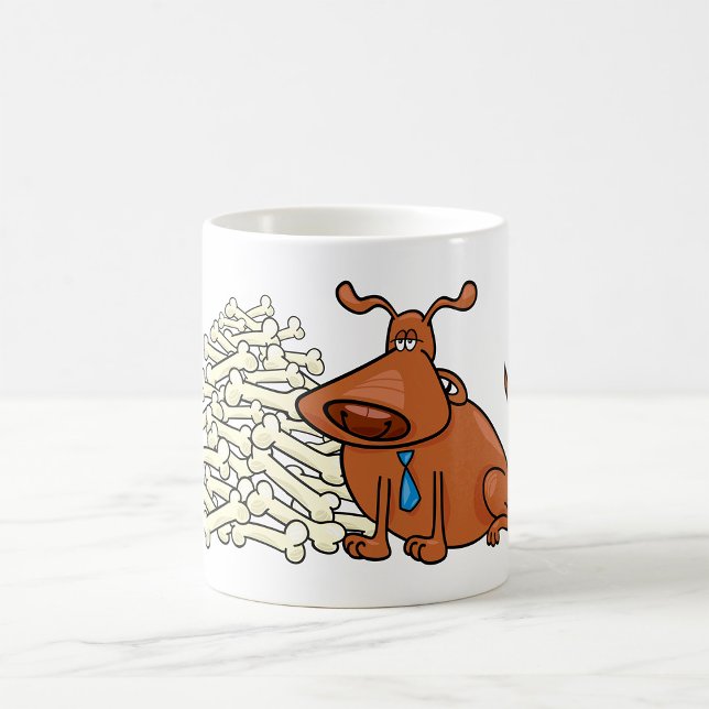 Brauner Hund mit Knochen Niedlich Kaffeetasse (Von Creator hochgeladen)