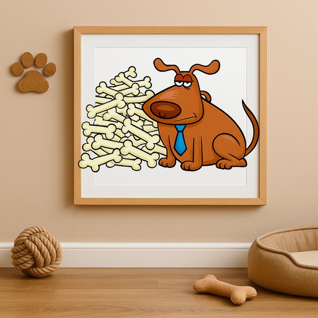 Brauner Hund mit Knochen Niedlich Poster (Von Creator hochgeladen)