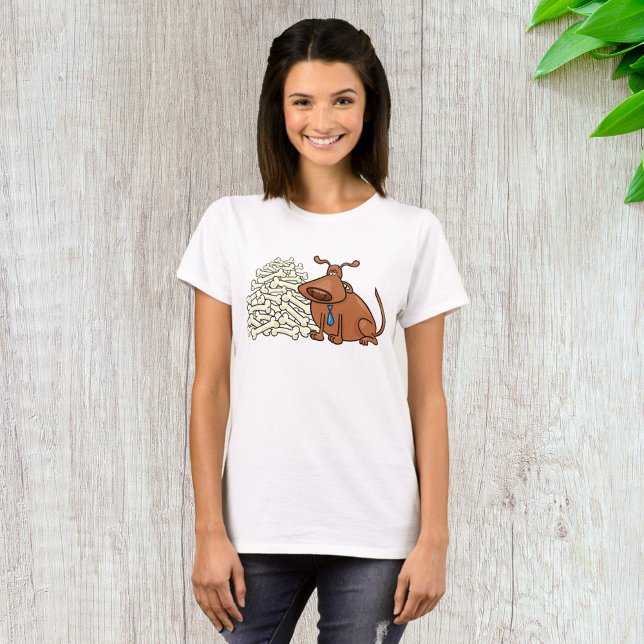 Brauner Hund mit Knochen Niedlich T-Shirt (Von Creator hochgeladen)