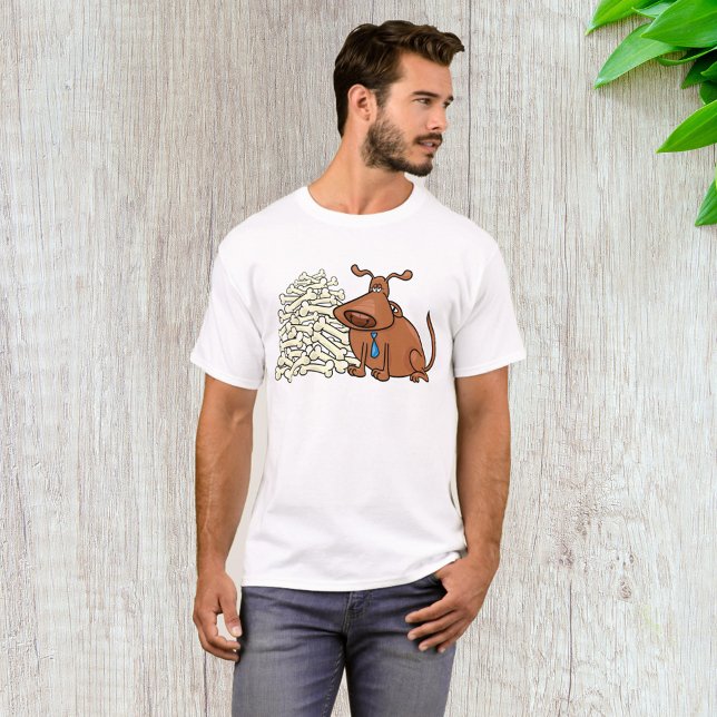 Brauner Hund mit Knochen Niedlich T-Shirt (Von Creator hochgeladen)