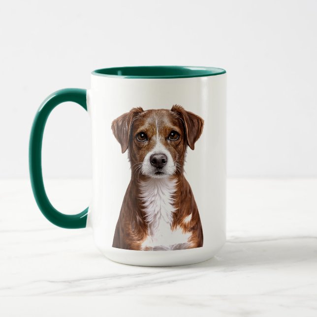 Brauner Hundeporträt   Tasse (Links)