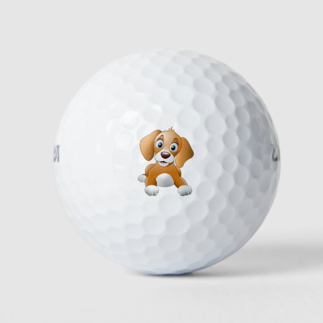 Brauner Hundeschlitz Golfball (Vorderseite)