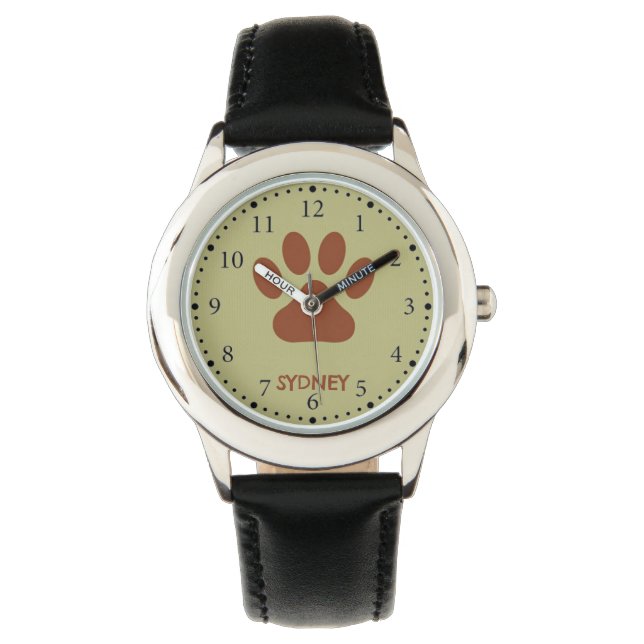 Brauner individuelle Name Armbanduhr (Vorderseite)