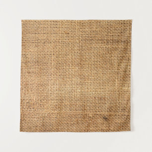 Brauner Jute-Sack: Texturierter Stoffhintergrund Wandteppich