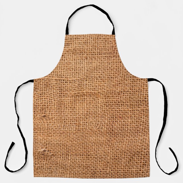 Brauner Jute-Stoffhintergrund oder Sackleinen Schürze (Vorderseite)