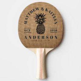 Brauner Jute-Tropischer-Ananas-Hochzeitskamm Tischtennis Schläger
