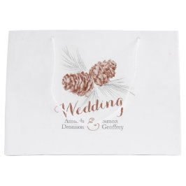 Brauner Kiefernkegel zeichnend Hochzeit große Gesc Geschenktüte