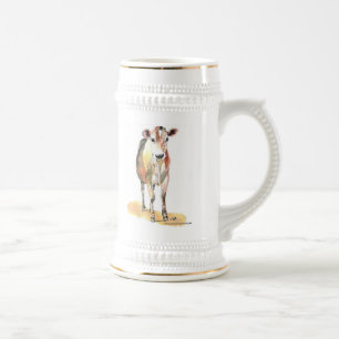 brauner Kuhbier Stein Bierglas