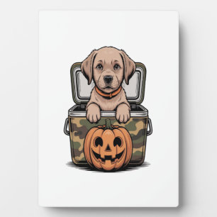Brauner Lab Hund Halloween Gruselig Fotoplatte