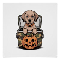 Brauner Labrado Hund Halloween Gruselig