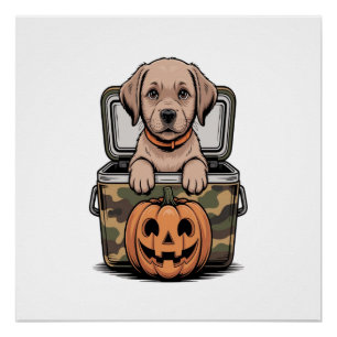 Brauner Labrado Hund Halloween Gruselig Poster