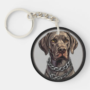 Brauner Labrador Süßer Hundeporträt Für Hunde Lieb Schlüsselanhänger