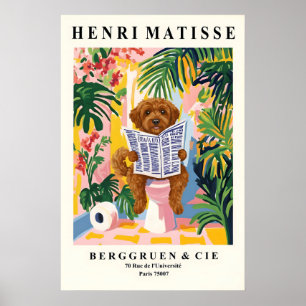 Brauner Lagotto Romagnolo Auf Toilette Kunst Matis Poster