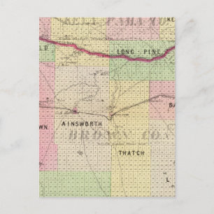 Brauner Landkreis und Keya Paha, Nebraska Postkarte