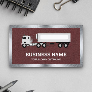 Brauner Leder-Logistik-Transport-LKW-Anhänger Visitenkarte