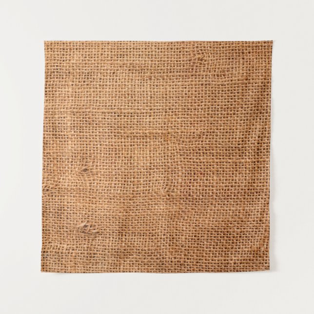 Brauner Leinenuntergrund oder Sacktuch Wandteppich (Vorderseite)